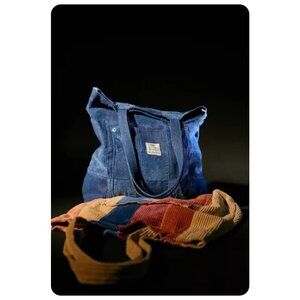 Urban Outfitters BDG Blue Denim Corduroy Patchwork Tote Bag